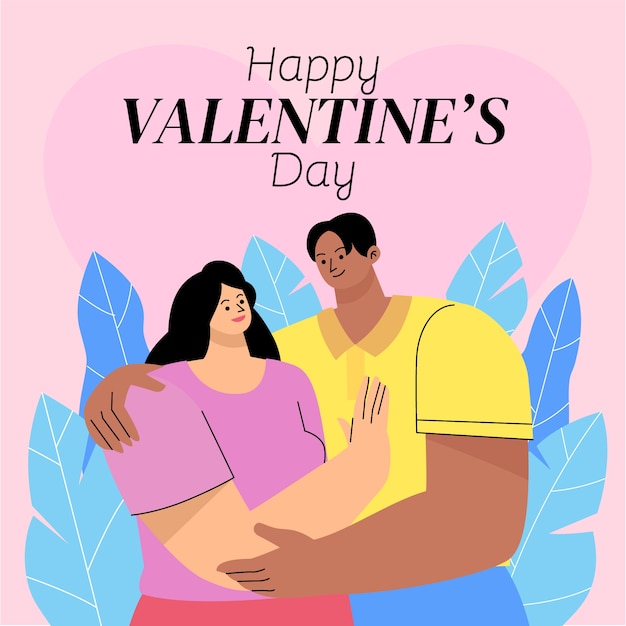 Flache valentinstagillustration