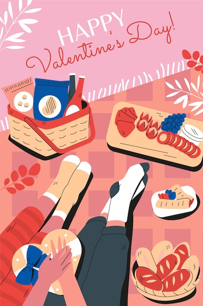 Flache valentinstagillustration