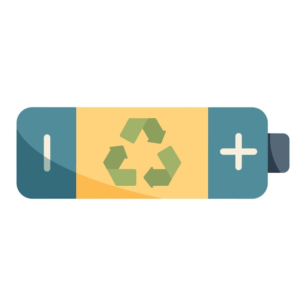 Flache vektordarstellung des batterie-recycling-abfallelements