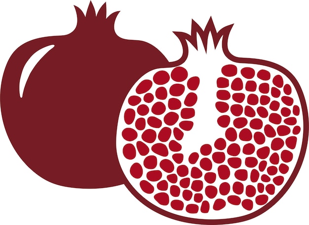 Vektor flache vektorgrafik granatapfelfruchtsegment