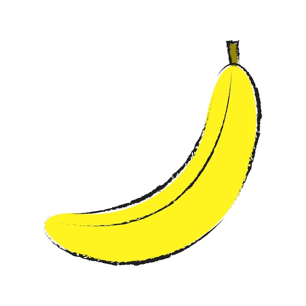 Flache vektorillustration der gelben bananenfrucht für fruchtgestaltungselement