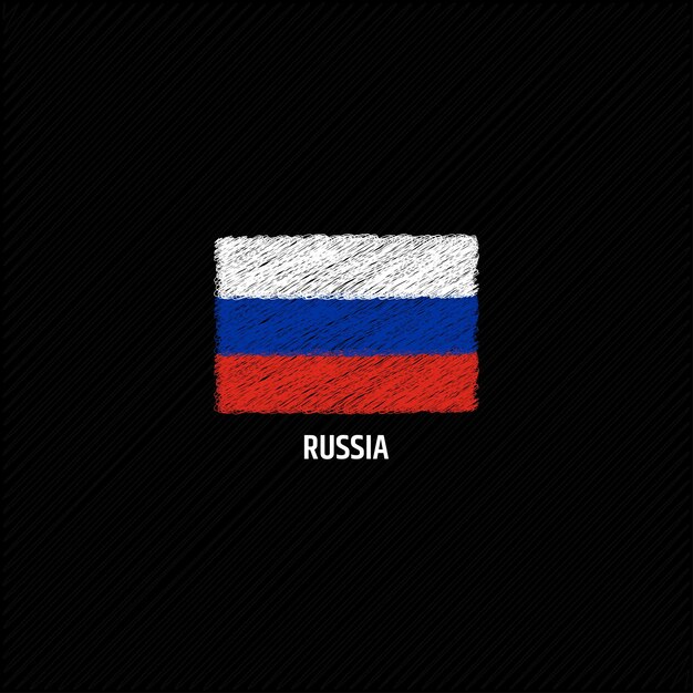 Vektor flache vektorillustration der russland-flaggenvorlage