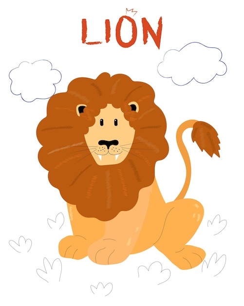 Flache vektorillustration des könig der löwen