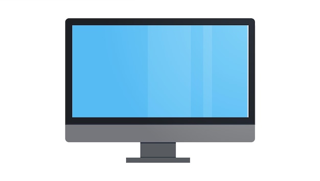 Flache Vektorillustration des Monitors und des Bildschirms