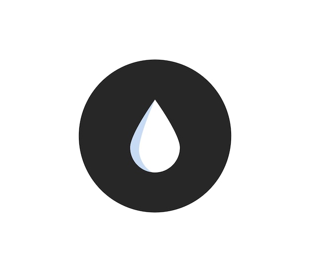 Flache Vektorillustration des Wassertropfen- und Ölsymbols