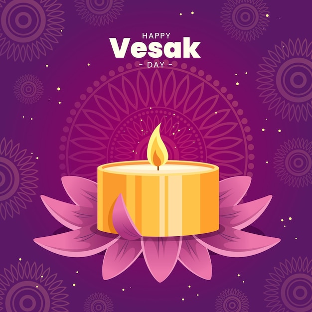 Flache vesak-tagesillustration