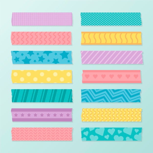 Flache washi tape sammlung