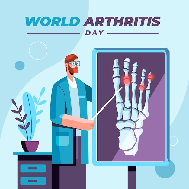 Flache Weltarthritis-Tagesillustration