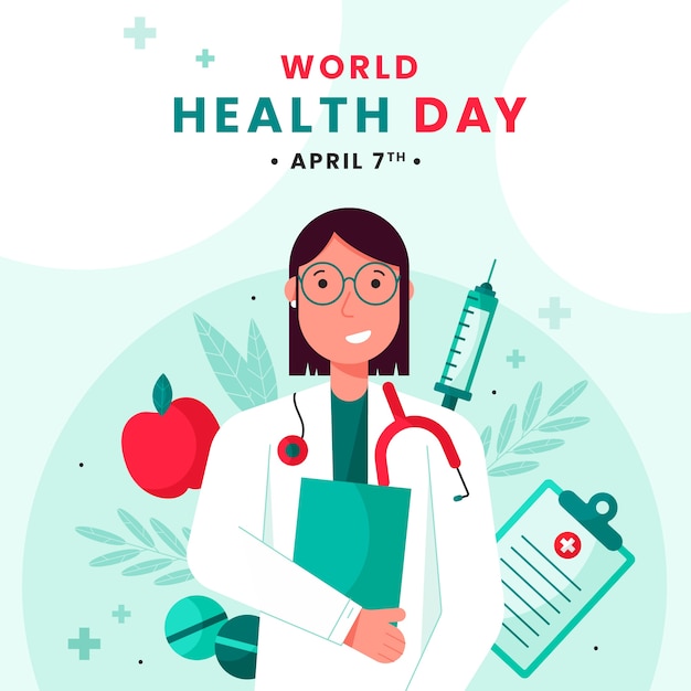 Flache Weltgesundheitstag-Illustration