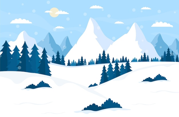flache Winterlandschaft Illusion