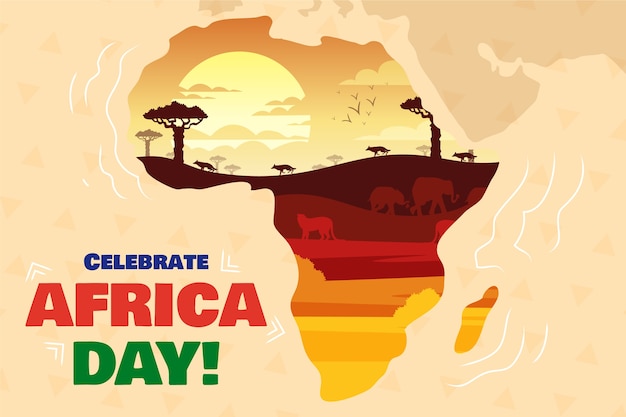 Flacher Afrika-Tageshintergrund
