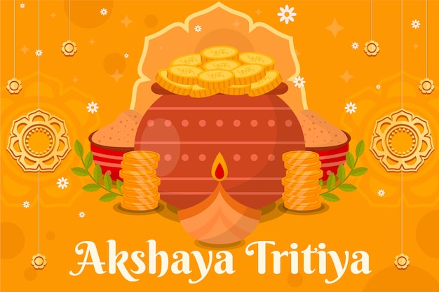 Vektor flacher akshaya-tritiya-hintergrund