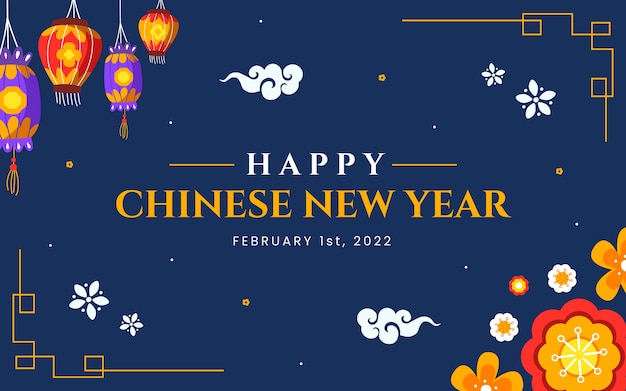 Flacher chinesischer hintergrund des neuen jahres