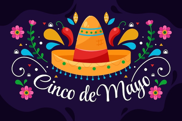 Flacher cinco de mayo-hintergrund