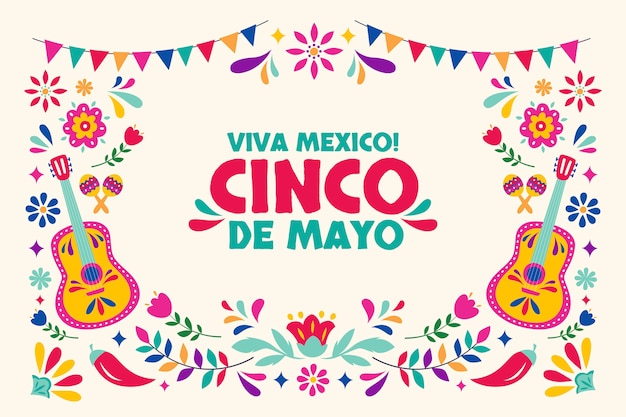 Flacher Cinco de Mayo-Hintergrund