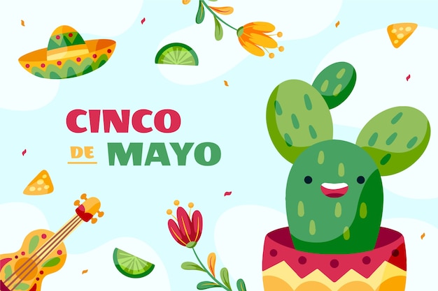 Vektor flacher cinco de mayo hintergrund