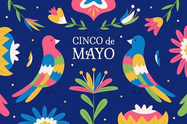 Flacher cinco de mayo hintergrund