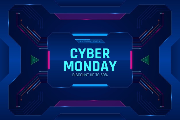 Flacher Cyber-Montag-Hintergrund