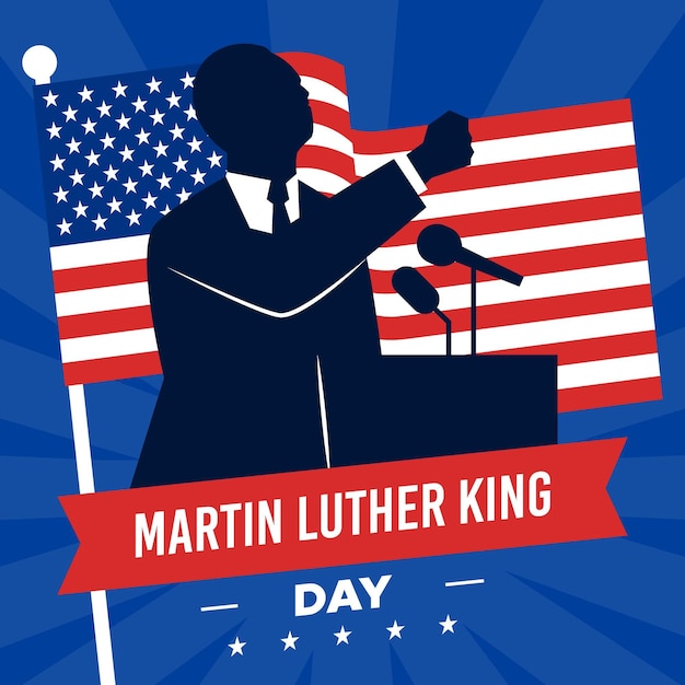 Flacher Entwurf Martin Luther King Day
