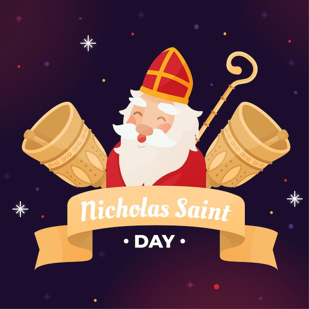 Flacher Entwurf Saint Nicholas Tag