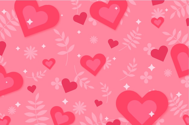 Flacher Entwurf Valentinstag Hintergrund