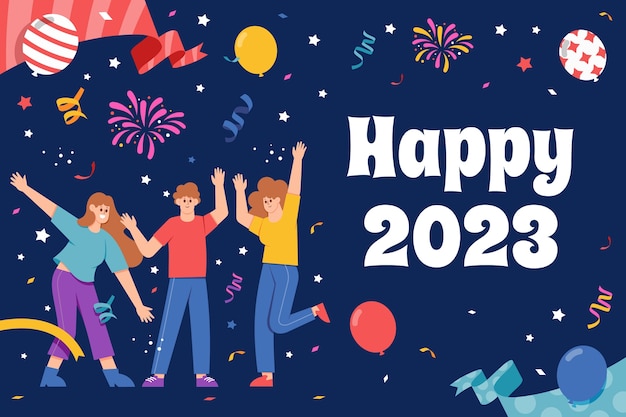 Flacher Feierhintergrund des neuen Jahres