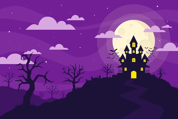 Vektor flacher halloween-hintergrund