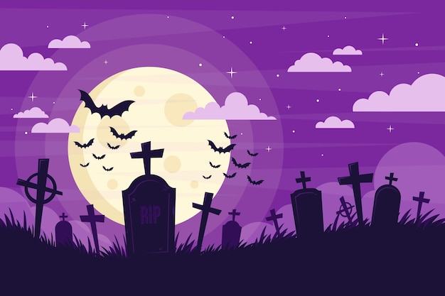 Flacher halloween-hintergrund