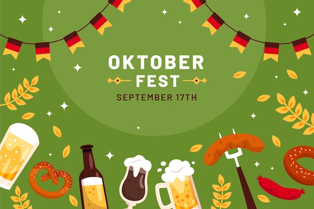 Vektor flacher hintergrund für das oktoberfest