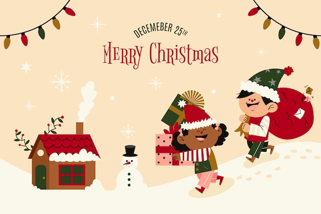 Flacher Hintergrund für die Weihnachtszeit