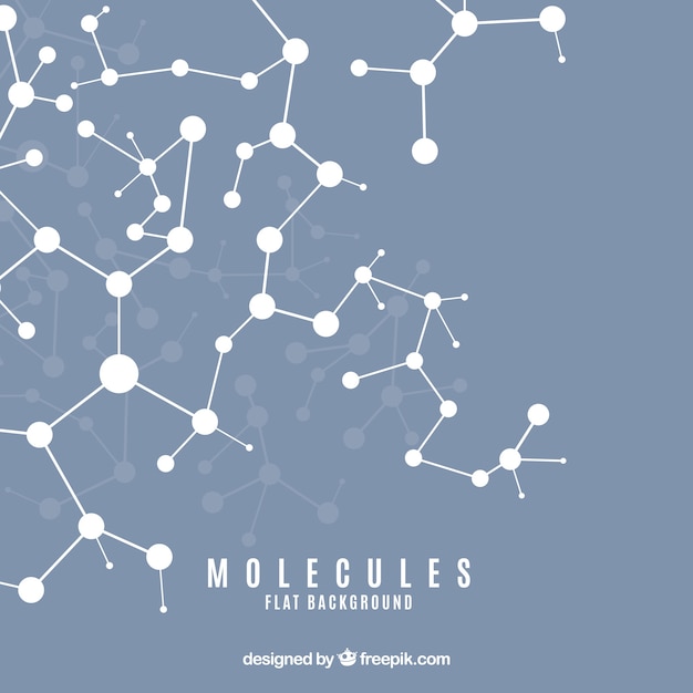 Flacher hintergrund von molekülen