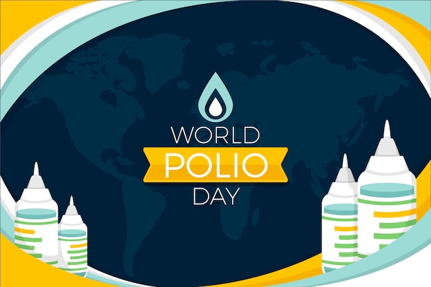 Flacher hintergrund zum welt-polio-tag