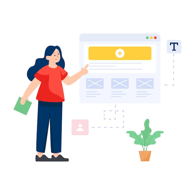 Flacher Illustrationsvektor des Web-Layouts