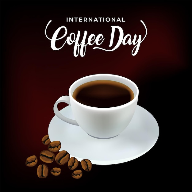 Flacher internationaler Kaffeetag