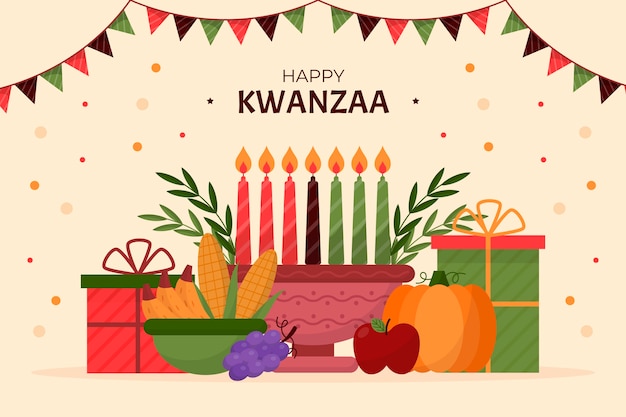 Flacher kwanzaa-hintergrund