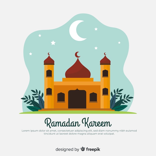 Flacher ramadan-hintergrund