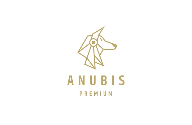 Flacher vektor der anubis-logo-designvorlage