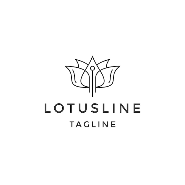 Flacher vektor der designvorlage für das logo der lotusblüte