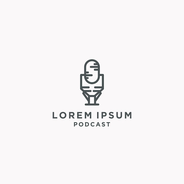 Flacher vektor der designvorlage für podcast-logo-icons