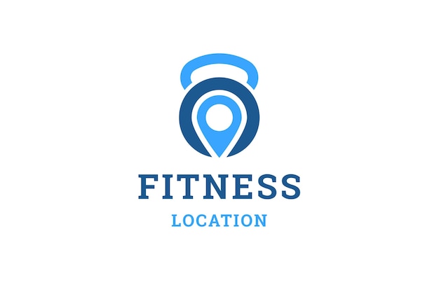 Flacher vektor der entwurfsvorlage für das logo des fitness-location-logos
