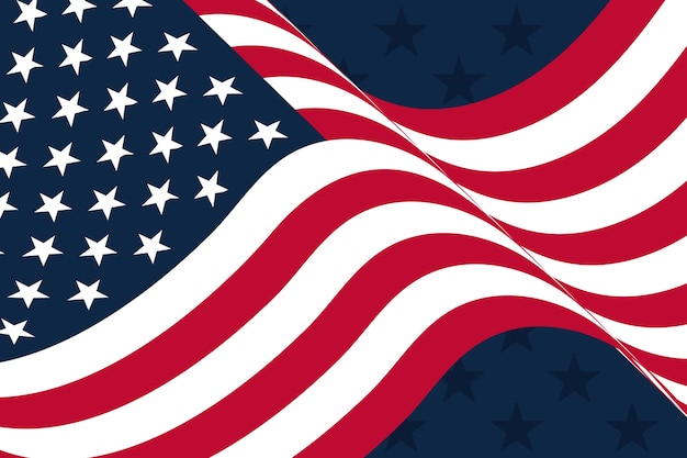 Flacher wehender hintergrund der amerikanischen flagge