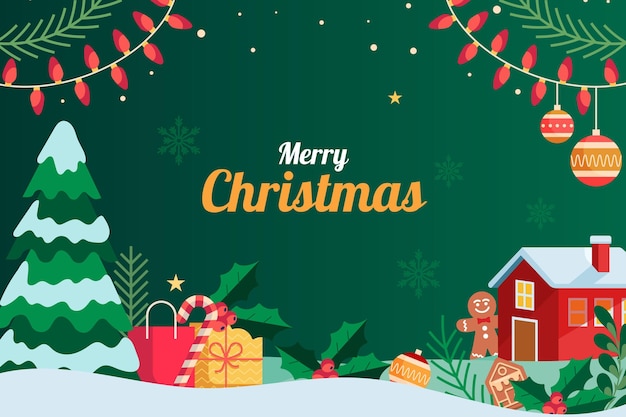 Flacher Weihnachtshintergrund