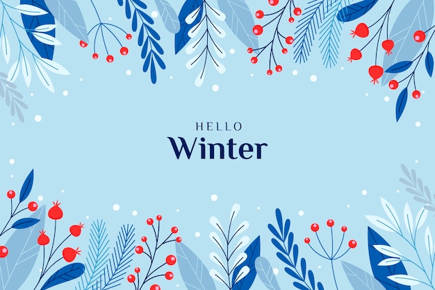 Vektor flacher wintersaison-feierhintergrund