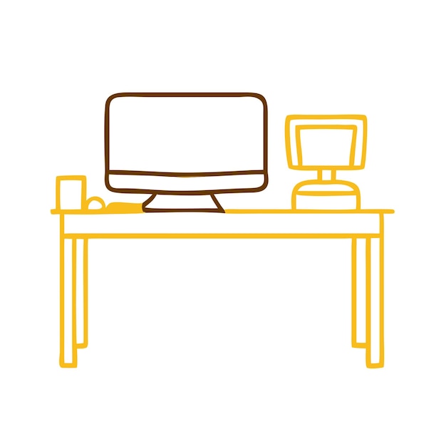 Flaches Arbeitsplatz-Symbol Transparente PNG-Vektorschicht-Illustration