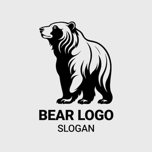 flaches Bären-Symbol Tier-Logo