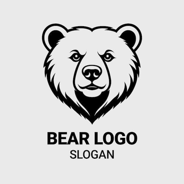 flaches Bären-Symbol Tier-Logo