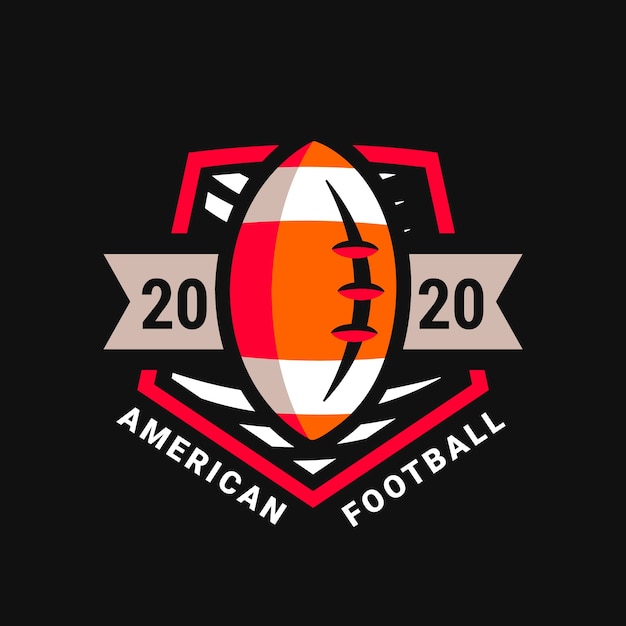 Vektor flaches design american football logo-vorlage