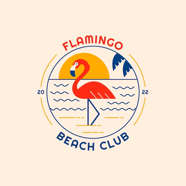 Flaches design beach club logo-design