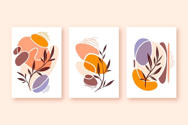 Flaches Design-Boho-Wandkunstpaket