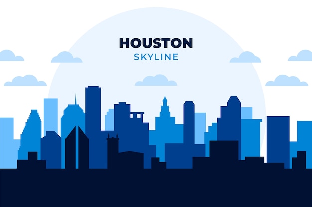 Vektor flaches design der skyline-silhouette von houston